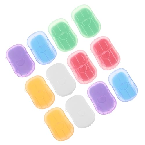SUPVOX 12 Cajas Cajas Jabón Portátil para Viaje Variadas Rosa Leche Artemisa Naranja Hojas de Jabón Desechables para Lavado de Manos Limpieza Camping y Senderismo