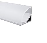 LIEFERUMFANG: SEMI Abdeckung 200 cm + 200 cm LED Aluminium Leisten SPREE für LED-Streifen (ohne Zubehör- aber hier ebenfalls erhältlich) --- Produkt-Maße: 200 cm (Länge), 19,47 mm (Breite) und 19,47 mm (Höhe) - Led Alu Schiene Geeignet für bis zu 16 mm LED-Lichtstreifen RGB RGBW