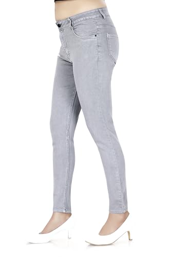 Image of TWGE - Women's Low Rise Skinny Fit Jeans - Single Button, Stretchable Denim Pants - Ankle Length - Stylish Casual Wear