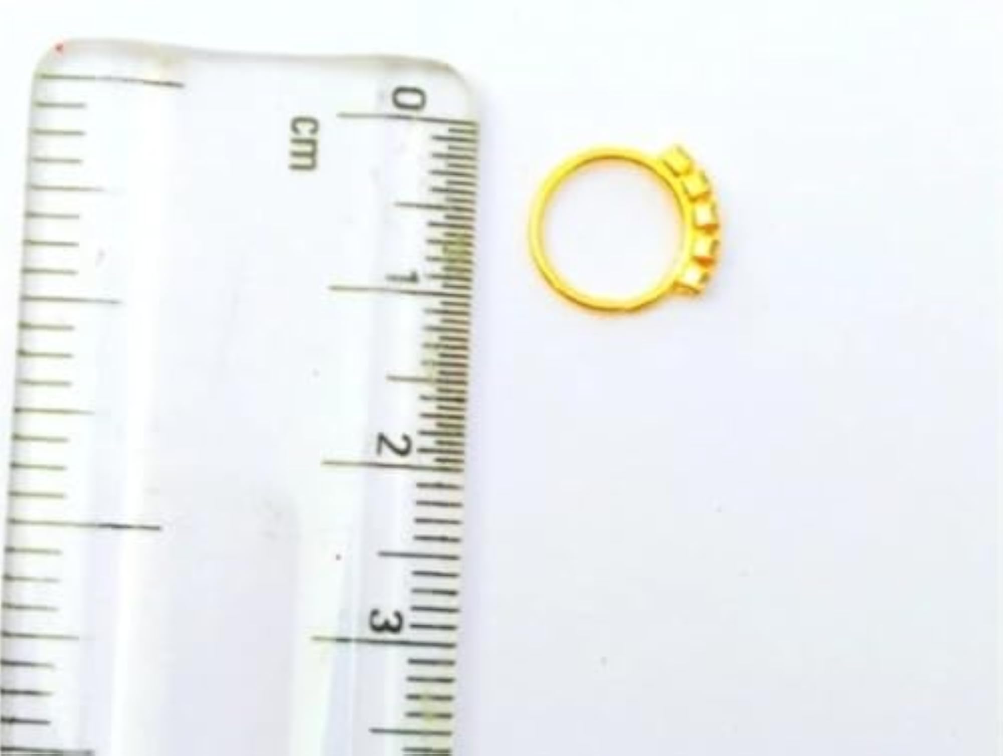 Gold-Plated Metal Nose Ring with Diamond Accents