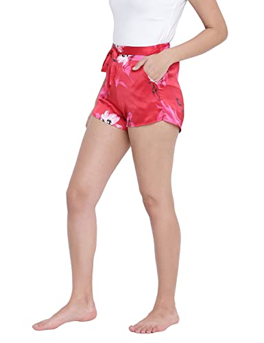 Image of oxolloxo Attractive red Floral Print Women Nightwear Shorts