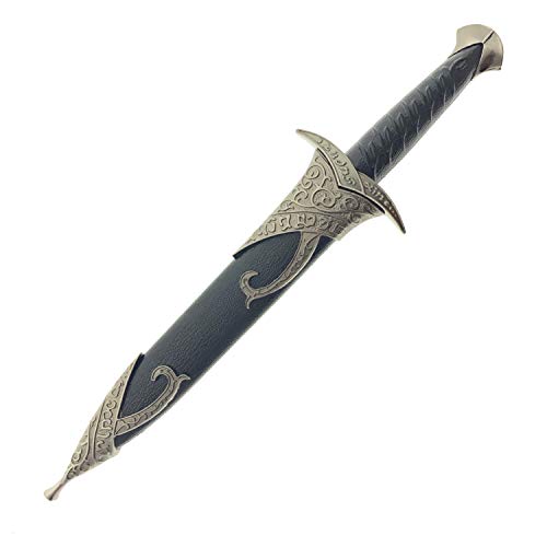 LKOQO 11" Fantasy Medieval Elvish Dagger. For Collection, Gift or Cosplay Renaissance Characters A Fair,Stainless Steel (Black)2