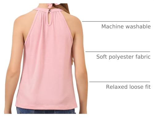 Image of GORLYA 2 Pack Girls Halter Neck Summer Sleeveless Shirt Multipacks Casual Curvy Tank Tops for 6-14Y