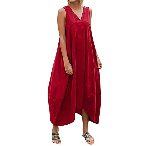 Robe decontracte ample habillee ete fluide couleur unie - 4