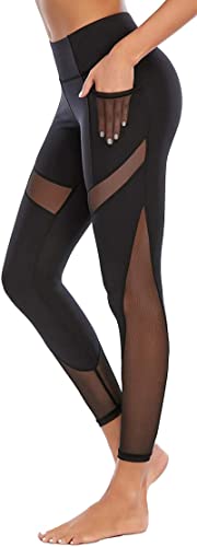 Legging de sport pour femme avec taille haute, Yoga, fitness et gym, Pantalon long, L