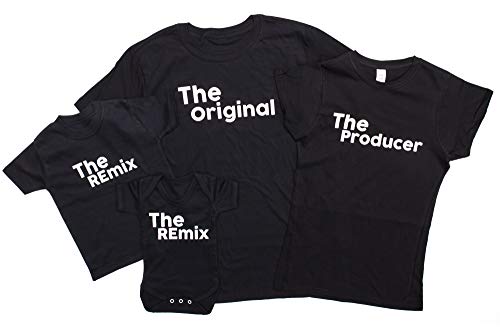 ART HUSTLE The Original The Remix Father and Baby Matching Outfits (Sold Separately) (Mum Large, Black)