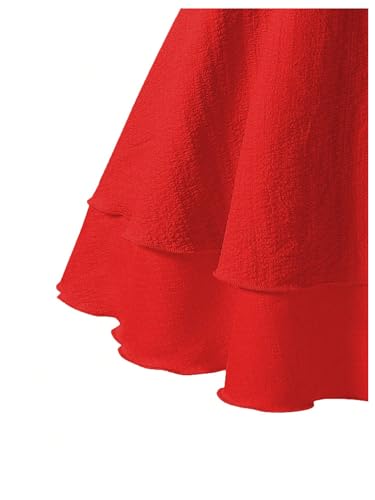 Image of SHENHE Girl's Smocked Ruched A Line Swing Dress Layered Tie Shoulder Flowy Cami Short Dress