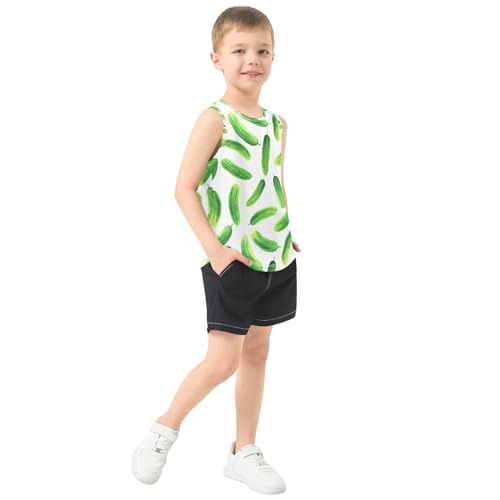 J JOYSAY Cucumber Vegetable White Boys Tank Top Sleeveless Muscle Shirts Quick Dry Kids T-Shirts 3-15T4