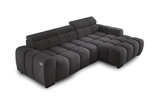 Ecksofa OMBO 285x168x77/97 cm, Rechte Seite Mit Schlaffunktion, Elektrisch...