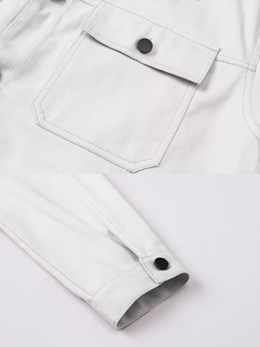 Image of SANGTREE Men's Trucker Jacket Lightweight Jacket Cotton Casual Outerwear With Pockets