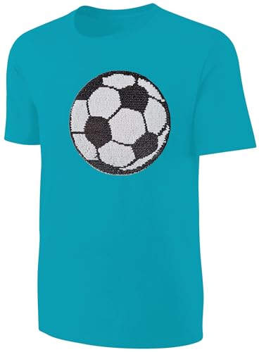Kinder Fußball Wendepailletten T-Shirt - EM WM Jungen Jungs Streichel...