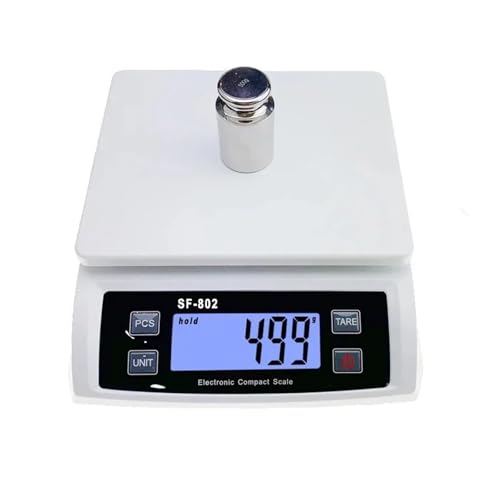 Básculas Digitales, Báscula electrónica digital de cocina de 30 kg/1 g, balanza electrónica for el hogar con pantalla LCD.(Bianco)