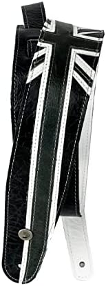 D'Addario Accessories Leather Guitar Strap - Guitar Accessories - Electric Guitar Strap, Acoustic Guitar Strap, Acoustic Electric Guitar Strap & Bass Guitar Strap - Classic Style - Black