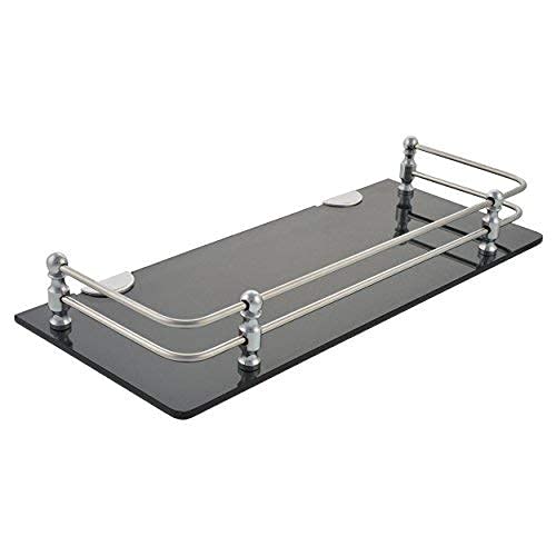 Horseway Acrylic Glossy Finish Wall Shelf 12X5 Inch - Black (Transparent)