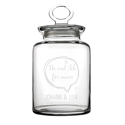 Herz & Heim® Aufbewahrungsglas mit Glasdeckel - Sprechblase -...