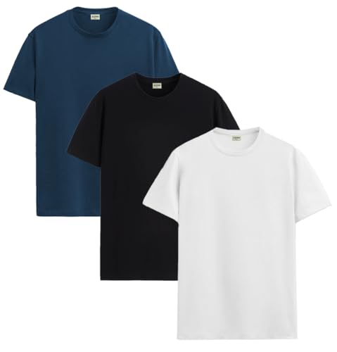 T-shirt de sport décontracté coton Lycra ADRO lot de 3 classique