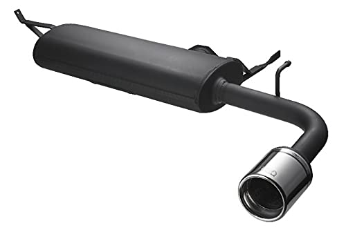Sport Exhaust Muffler Black Steel Tailpipe Stainless Steel