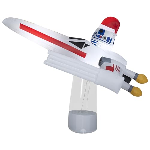 Gemmy Christmas Inflatable Star Wars X Wing with R2 D2 6 ft Tall Multi