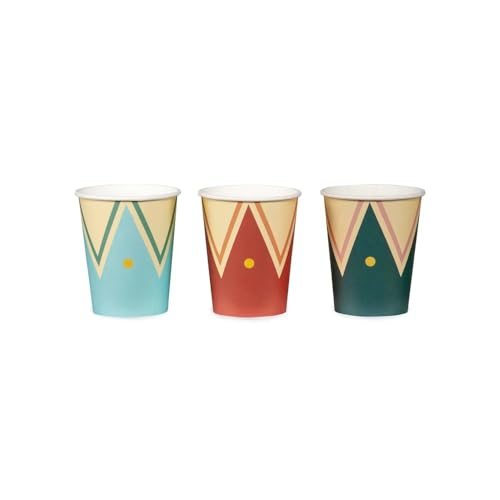 PartyDeco - 6 GOBELETS Carton Cirque CHAPITEAU 22CL