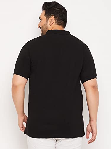 Image of Club York Men Cotton Blend Half Sleeve Polo Neck Solid Plus Size T-Shirt