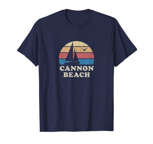 Camiseta Cannon Beach OR Vintage Sailboat 70s Throwback Tee Camiseta