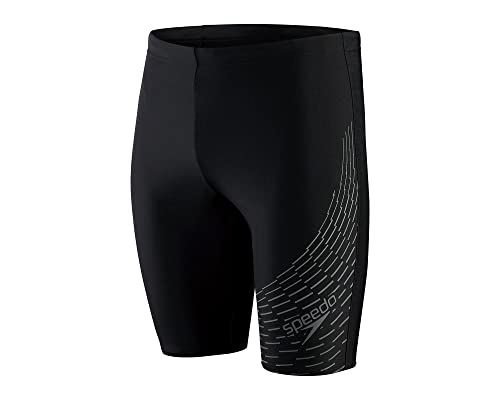 Speedo Herren Medley Logo Swimming Swim Trunks, Schwarz/Grau, 34 EU