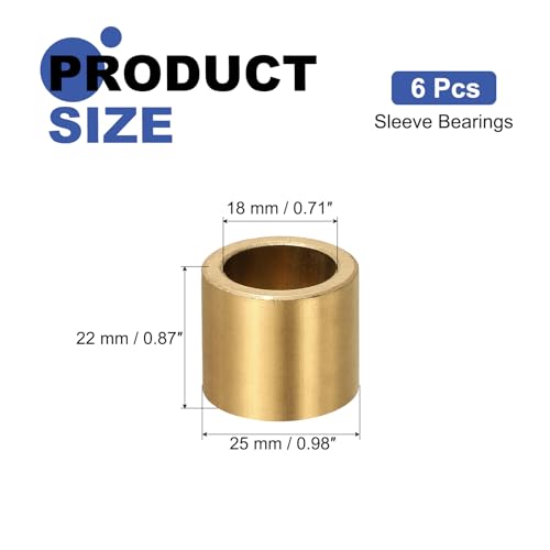 Roulement à manchon 18x25x22mm bague en bronze fritté pour guidage mécanique