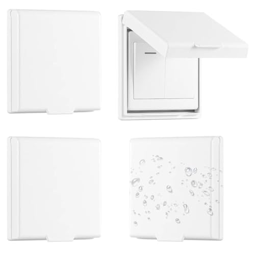 4 Pezzi Prese Muro Copertura Impermeabile, Tipo 86 Copri Presa Elettrica Impermeabile,Copertura per interruttore Elettrico a Tenuta Stagna,Copertura per interruttore da Parete per Bagno, Casa, Esterno
