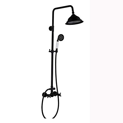 Ensemble de robinet de douche noir mat avec douchette à main jet vapeur - 4