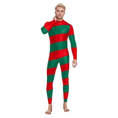 RUITOTP Costume Bonbon Sucre d'Orge Homme, Déguisement Noël Homme, Tenue Festive
