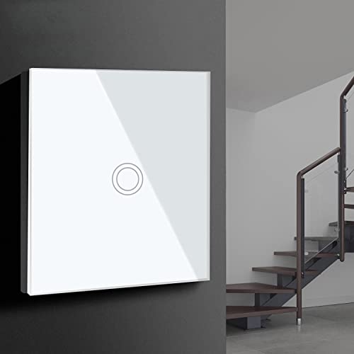 Maclean Touch Toggle Switch Light Switch Cross Switch Wall Switch Stair Switch with Color Change LED Backlight Recessed Switch (1-fold circle - Image 2