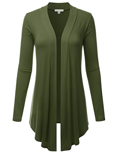 Image of LALABEE Women's Draped Open-Front Long Sleeve Light Weight Cardigan (S~3XL)