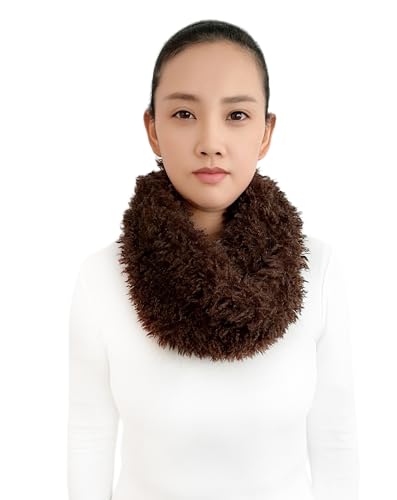 Lina & Lily Shaggy Faux Poodle Fur Women's Fall Winter Infinity Scarf Neck Warmer