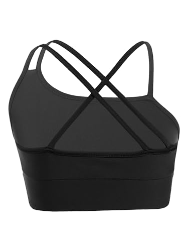 Kaerm Little Big Girls Solid Racer Back Dance Top Bra for Dance/Workout/Gymnastics Sports Bra2