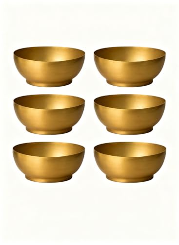 Serene Spaces Living Lightweight Antique Brass Bowl, Table Centerpiece Styling,