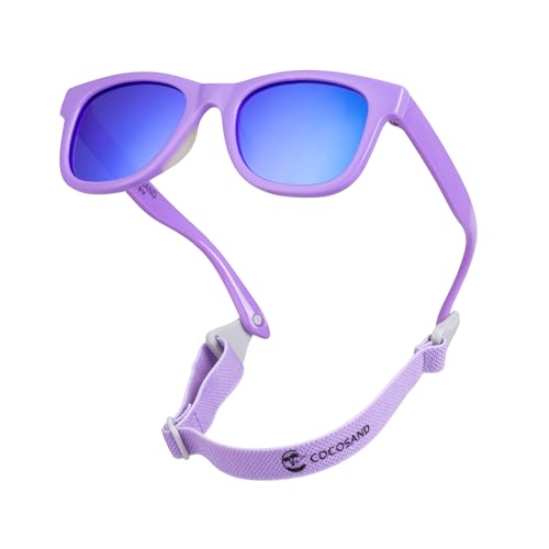 Image of COCOSAND Flexible Polarized Baby Sunglasses with Strap | UV Protection, Bendable, For Toddler Infant Newborn Girl Boy, Age 0-24 Months