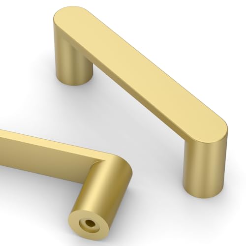 Image of Asidrama 10 Pack 3 Inch(76mm) Brushed Gold Kitchen Cabinet Handles, Cabinet Pulls Kitchen Cabinet Hardware Cupboard Handles Drawer Pulls 3644