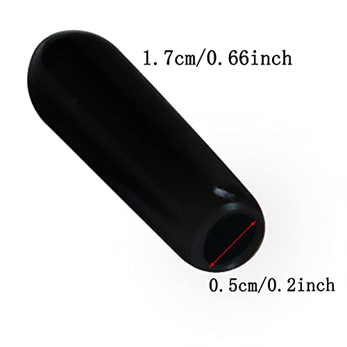 Image of 50pcs Vinyl Flexible End Caps, Rubber End Caps | Black Bolt Screw Thread Protector Safety Cover (13 /64 Inch 5 mm)