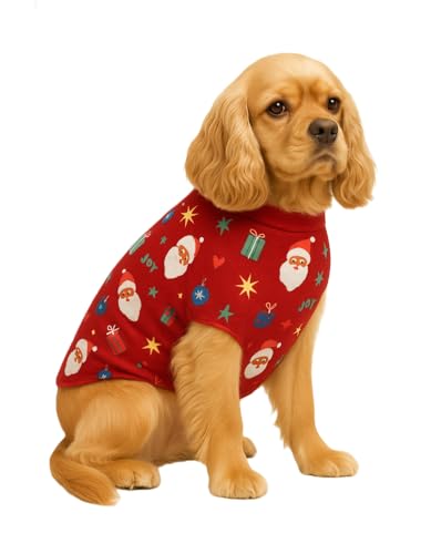 Image of The Pets Company Dog Winter Coat Jacket, Clothes, Windproof, Light Weight, Washable, Ultra Warm Thick Fleece Lined Dog Vest for Cold Weather Protection, (Christmas Cherry, Medium - 18 Inch)