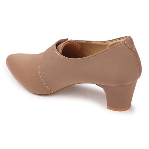 Image of Stylish Comfortable Block Pump Heels Perfect for Winter, Elegant Party Black and Brown Sandals for Womens & Girls