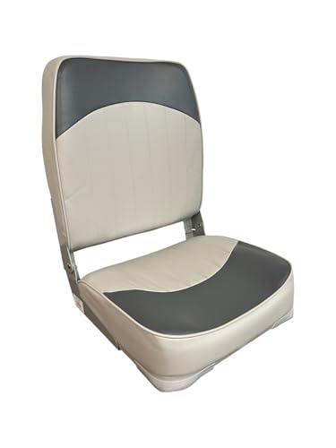Horizon Manufacturing Boat Seat, High Back, Economy, Fold Down, 1013- ABC Gray/Charcoal