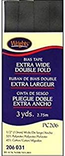 Wright Products 117-206-031 Wrights Extra Wide Double Fold Bias Tape, 3 yd., Black