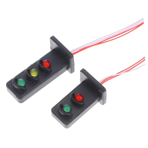 LALAFINA Mini Traffic Signal Decorative Model Mini Simulation Light for DIY Railway Layout Signal Lamp Model