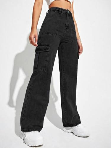 Image of CHKOKKO Women High Rise Denim Solid Regular Fit Jeans