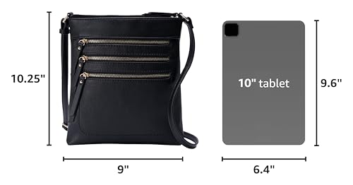 Image of Solene Crossbody Bag Functional Multi Pocket Messenger Purse Top Zip Closure Shoulder Handbag With Adjustable Strap