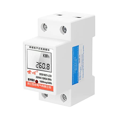 Medidor elétrico monofásico DDS-LDG 220 V 50 Hz com display LCD de montagem em trilho Din de 35 mm