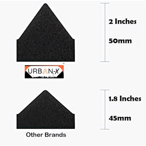 Image of URBAN-X Wedge Soundproofing Studio Acoustic Foam 1'x1' - 2 Inches 50D High Density, Soundproof Foam, Noise Reduction Panels, Echo Absorption (Set of 72, Black)