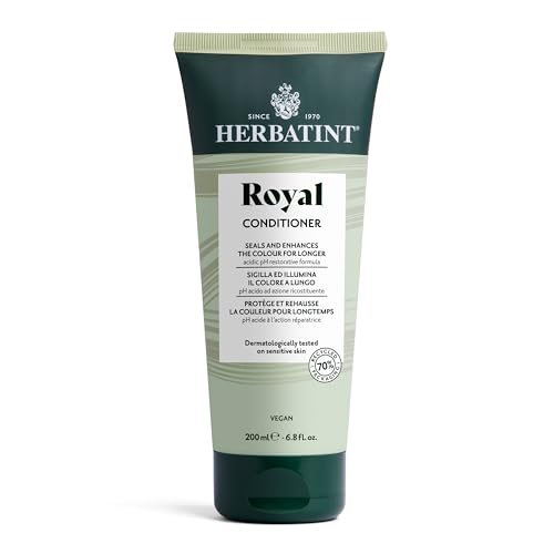 Herbatint Royal Conditioner Balsamo Gelatina Reale - 200 ml, Balsamo Rigenerante specifico per Capelli Colorati, Formula Esclusiva con pH Acido e Aloe Vera Bio, 96% di Ingredienti Naturali, Vegan