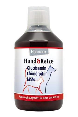 Pharmox Hund & Katze Glucosamin 500 ml | Hochdosiert | Ausgewogene Kombination aus Glucosamin, Chondroitin und MSM