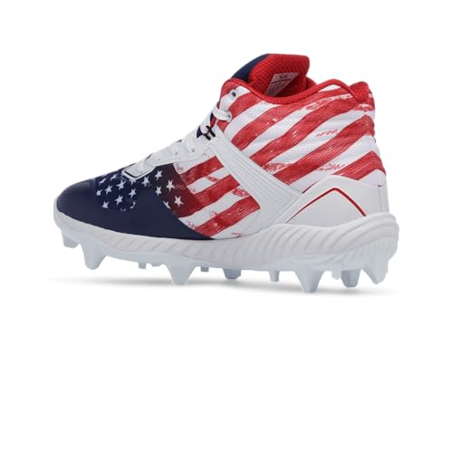 Boombah Victor Men's Molded Mid Cleat - USA Patriot - Multiple Sizes2